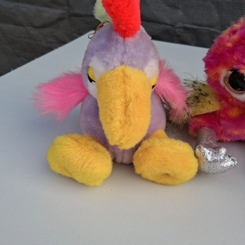 Plush Toy Birds Lot Of 5 Aurora Flamingo Peeps Pink Hatchimal Bird Circus
